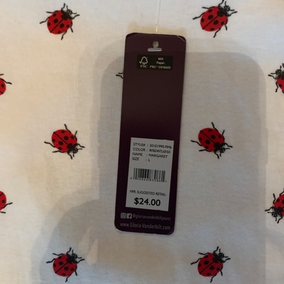 Gloria Vanderbilt Margaret tee. NWT. Retail ‎ 24 - Picture 2 of 8